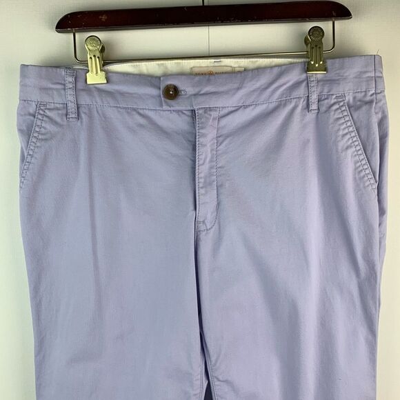 Tory Burch Purple Cotton Embroidered Hem Detail Straight Fit Pants Size 30 - Picture 3 of 8